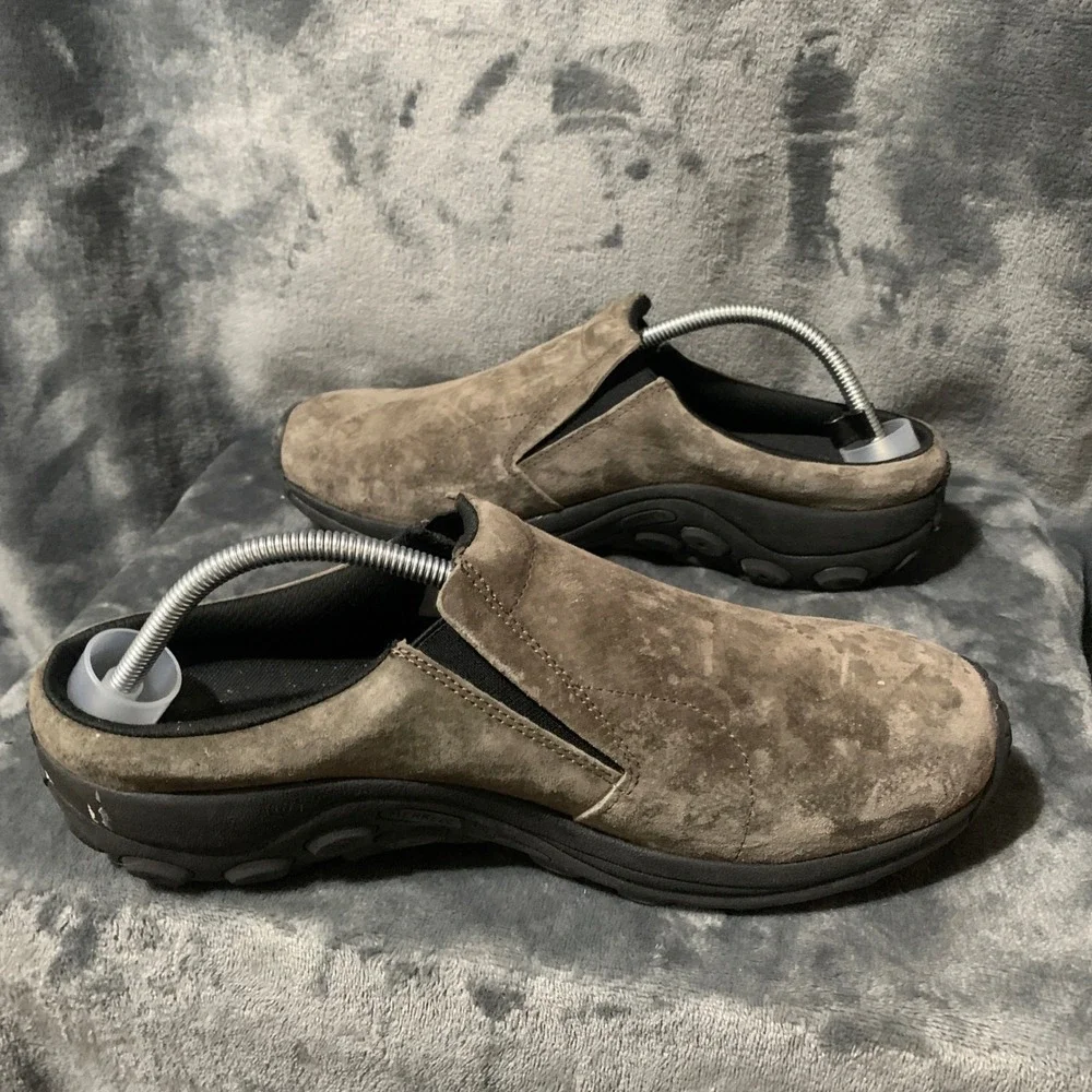 Merrell Jungle Moc Mens 11 Brownish Gray Suede Slip On J003231 Comfort EUC